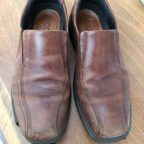 Ecco Helsinki Men's brown cognac dress shoes, size US 9.5.  Most comfortable! - Picture 4 of 6